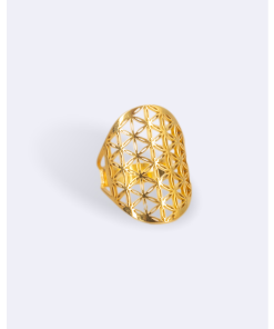 Anillo Flor de Vida Chapa de Oro